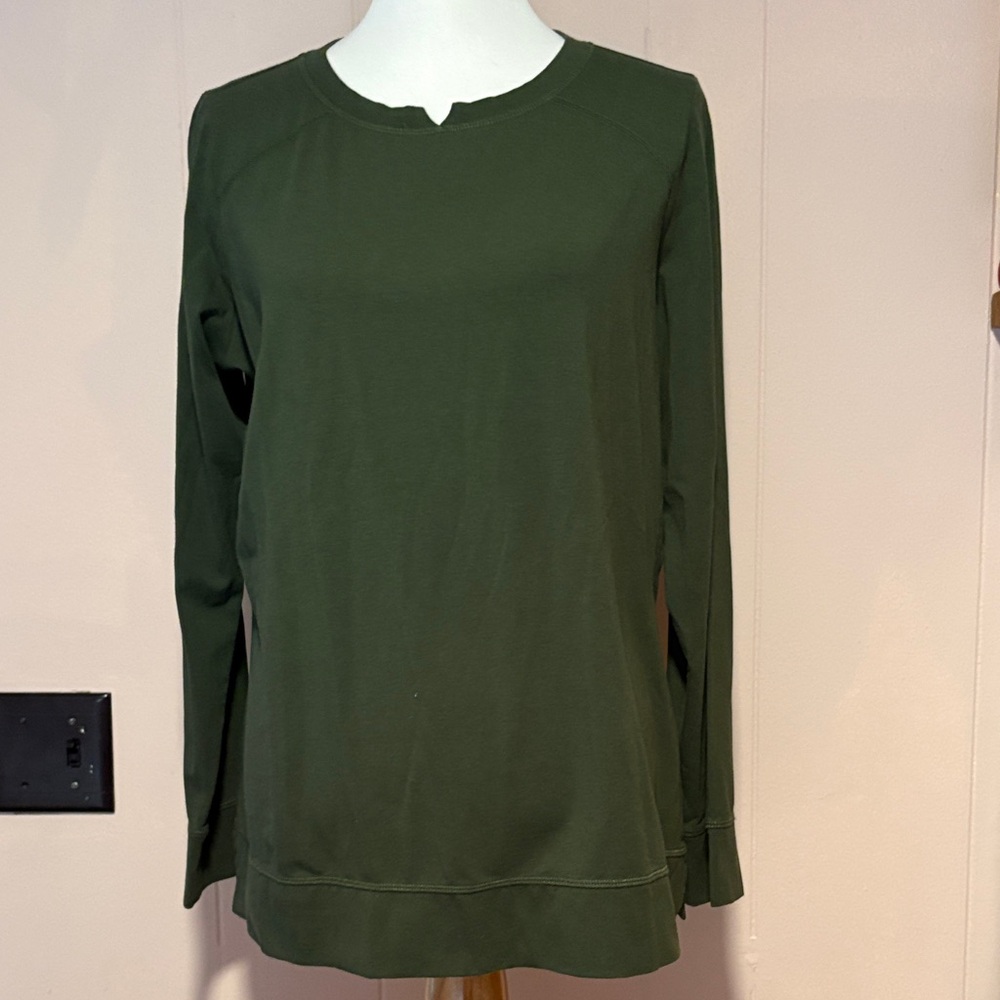 Belle by Kim Gravel Forest Green Long Sleeve Top
